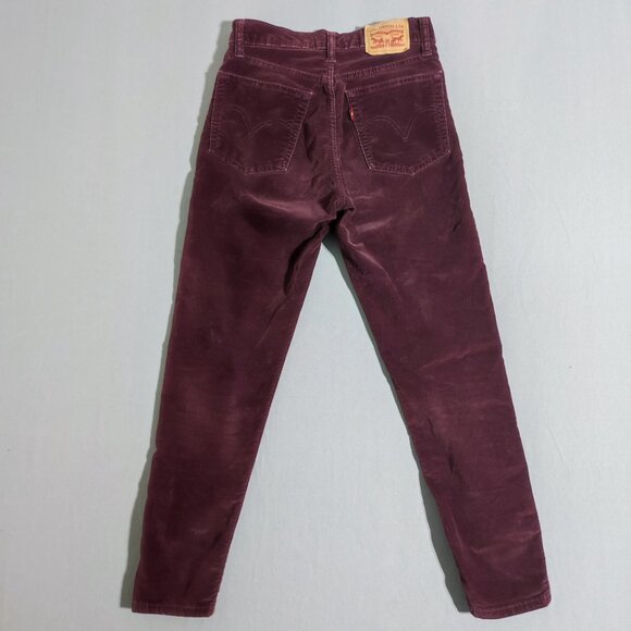 Levi's jeans women's size 25 maroon colour wedgie skinny feels like velvet - Picture 3 of 16
